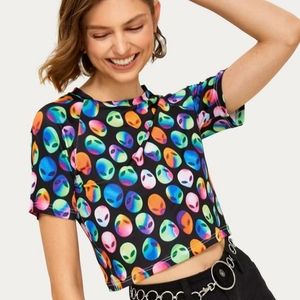 RARE ITEM: Tie Dye Ombre Alien Crop Top